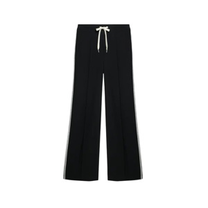 Mint Velvet Black Crochet Trim Wide Trousers